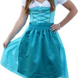 NWT OKTOBERFEST DRESS Blue Dirndl Size 16 German!